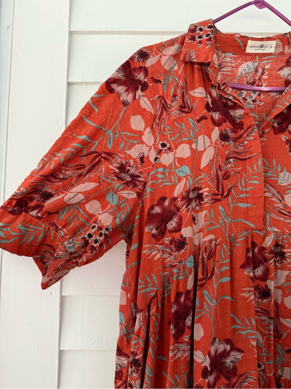 Natural Life | Floral Tiered Maxi Dress Size L - Picture 3 of 9